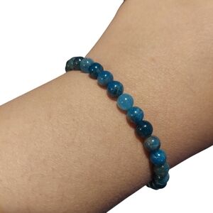 Blue Apatite Beaded Bracelet